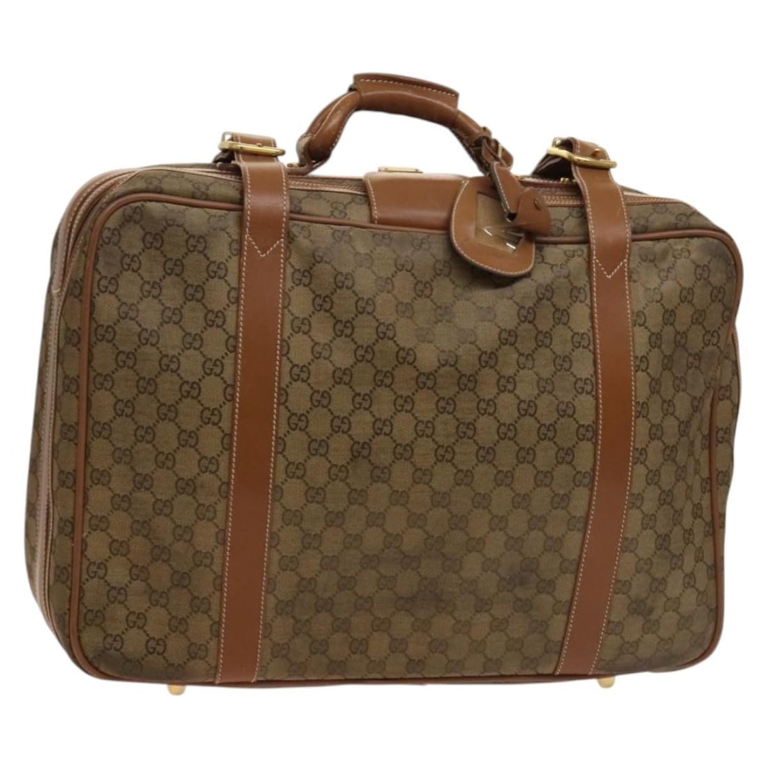 GUCCI GG Supreme Trunk Beige Gold PVC Leather Auth 010 39 0520 50: GUCCI GG Supreme Trunk Beige Gold PVC Leather Auth 010 39 0520 50 This authentic GUCCI GG Supreme Trunk is a stylish accessory crafted from durable PVC leather in a sophisticated beige and gold color