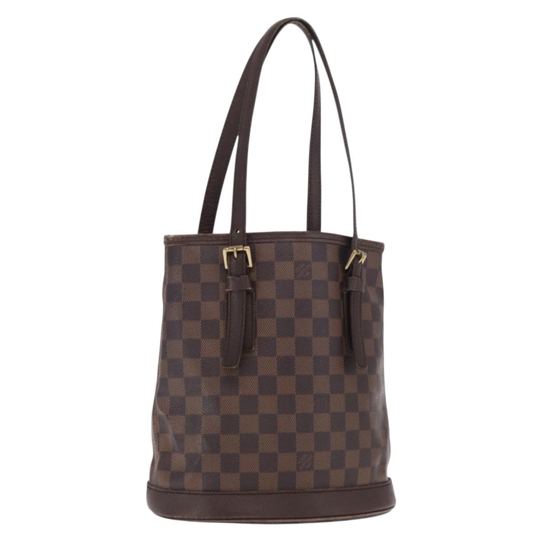 Louis Vuitton Marais Damier Ebene Canvas Shoulder Bag N42240 France: Louis Vuitton Marais Damier Ebene Canvas Shoulder Bag N42240 France This is a Louis Vuitton Damier Ebene Marais shoulder bag crafted from signature Damier Ebene coated canvas. The bag features an adju