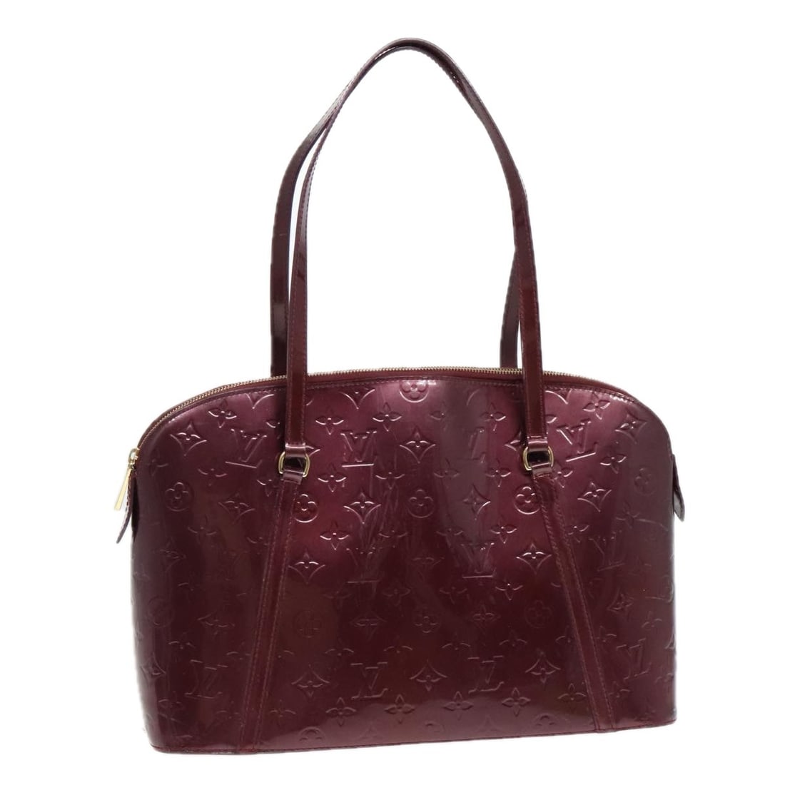 Louis Vuitton Avalon Amarante Patent Leather Zip Tote Bag M91594: Louis Vuitton Avalon Amarante Patent Leather Zip Tote Bag M91594 This Louis Vuitton Monogram Vernis Avalon zip handbag features a glossy Amarante patent leather exterior and is designed for women. The