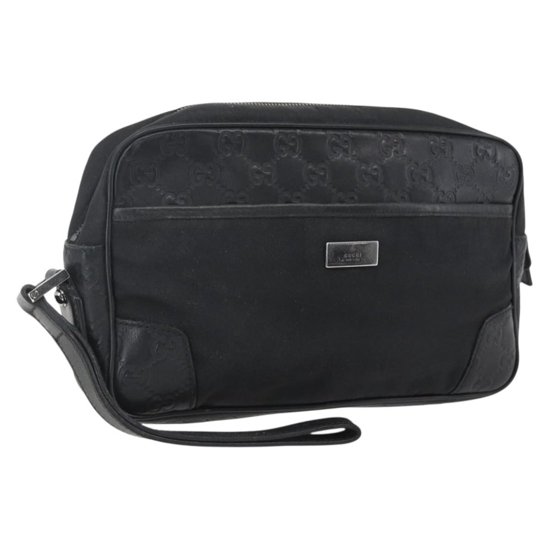 Gucci Guccissima Black GG Canvas and Leather Women's Clutch Bag 162782 Italy: Gucci Guccissima Black GG Canvas and Leather Women's Clutch Bag 162782 Italy This Gucci GG Canvas Guccissima clutch bag features a combination of leather and GG canvas in black. Designed for women, th