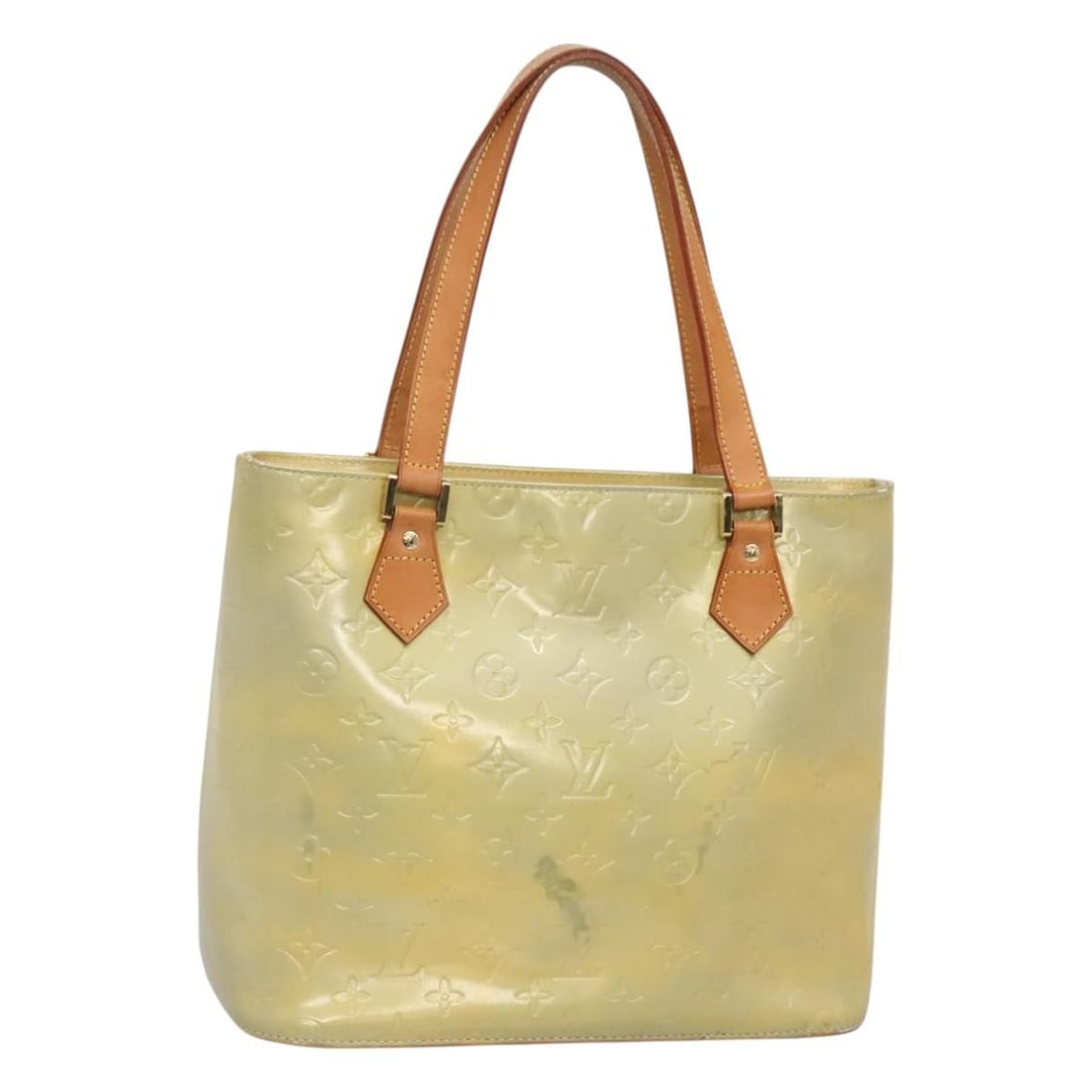 Louis Vuitton Houston Gris Monogram Vernis Patent Leather Handbag M91053: Louis Vuitton Houston Gris Monogram Vernis Patent Leather Handbag M91053 This Louis Vuitton Monogram Vernis Houston Hand Bag in Gris features a patent leather exterior and is designed for women. The b