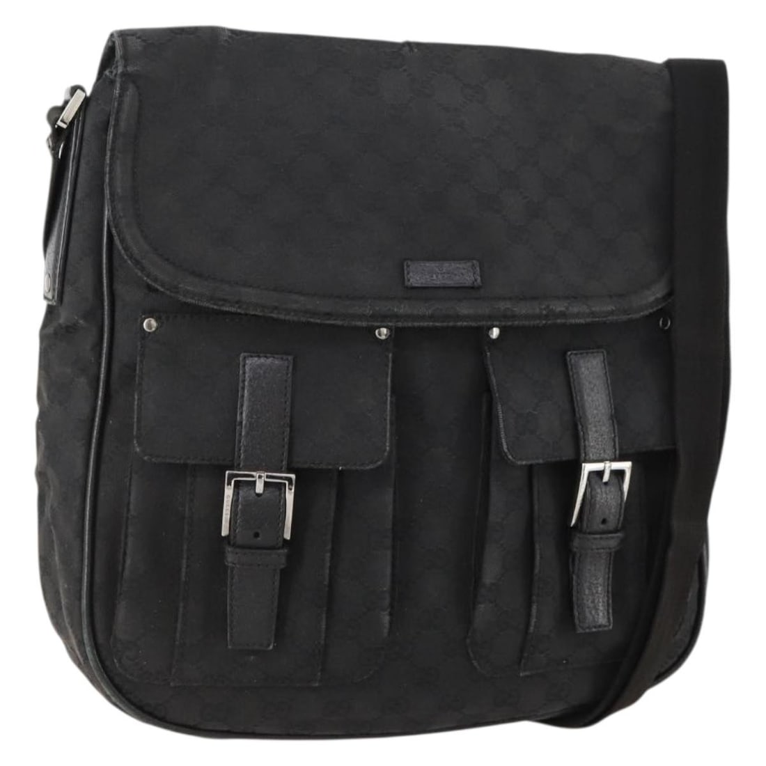 Gucci GG Canvas Women's Shoulder Bag Black and Silver Italy 114269: Gucci GG Canvas Women's Shoulder Bag Black and Silver Italy 114269 This GUCCI GG Canvas Shoulder Bag features a classic black and silver color combination and is crafted from GG canvas material. Desig