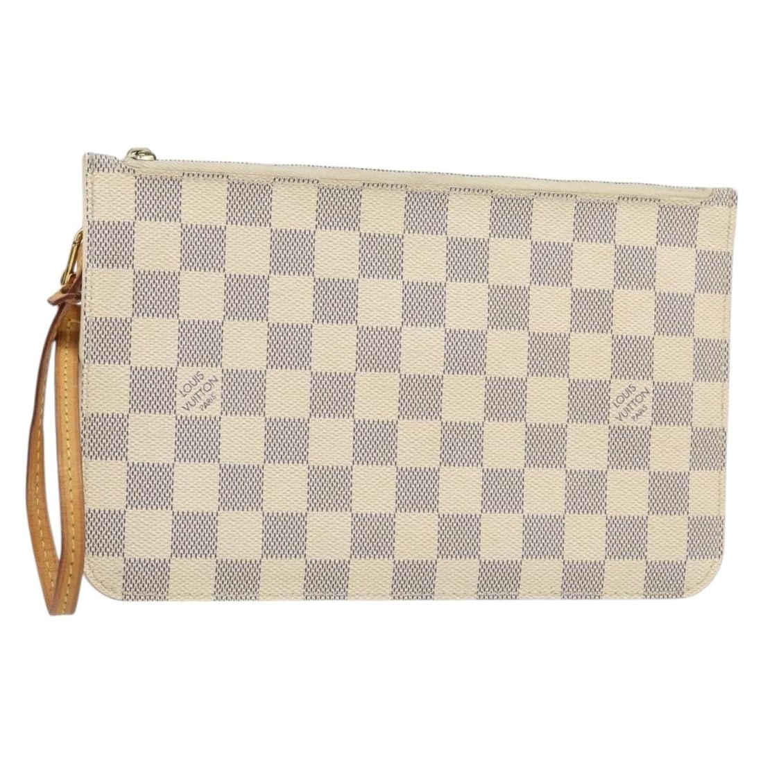 Louis Vuitton Neverfull Pochette Damier Azur White Canvas Pouch (1 of 18)