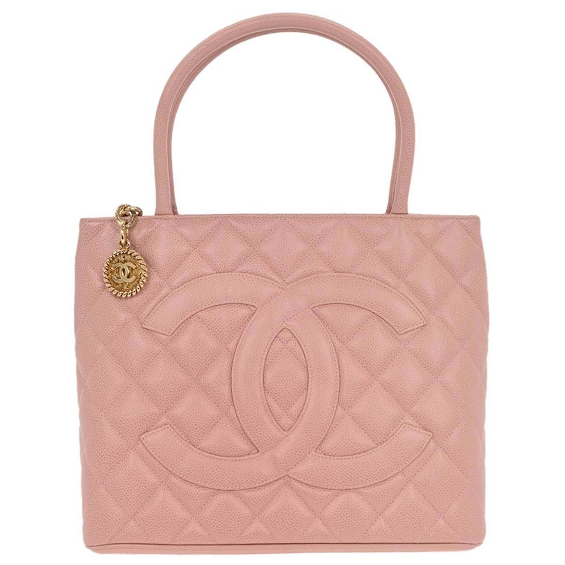 Chanel Pink Caviar Leather Medallion Tote Handbag (1 of 10)