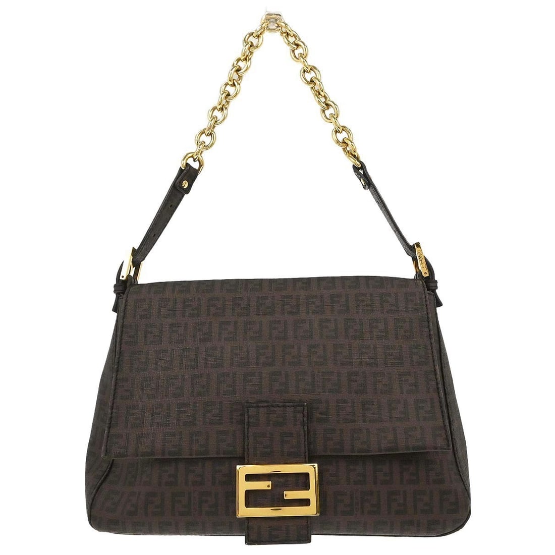 Fendi Zucchino Mamma Baguette Brown Canvas Shoulder Bag 8BR001-YG1 (1 of 11)