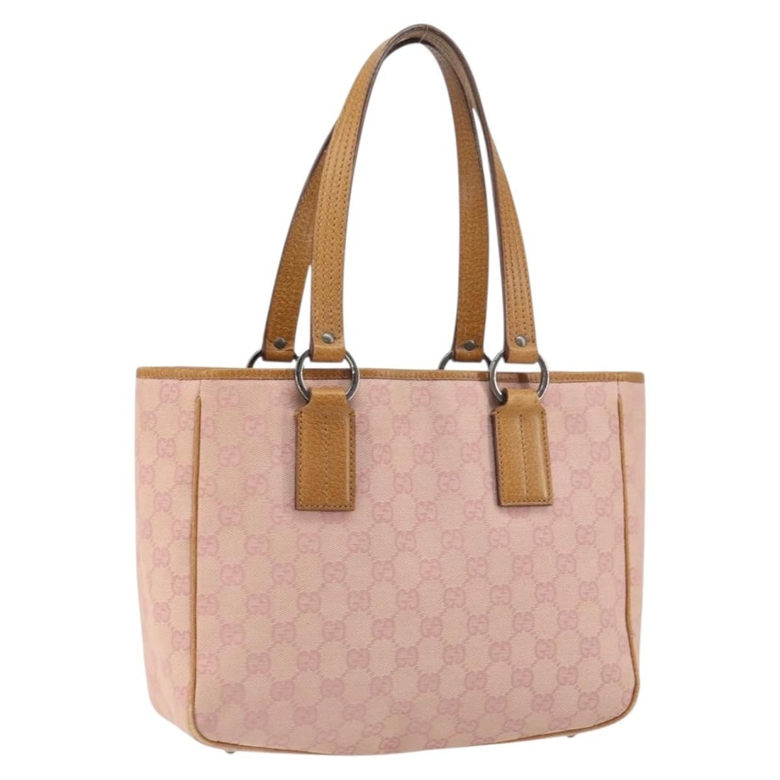 GUCCI Pink Silver GG Canvas Tote Bag 113019 Authentic Italy: GUCCI Pink Silver GG Canvas Tote Bag 113019 Authentic Italy This authentic GUCCI GG Canvas Tote Bag features a stylish pink and silver exterior, crafted from durable GG Canvas. With dimensions of appr