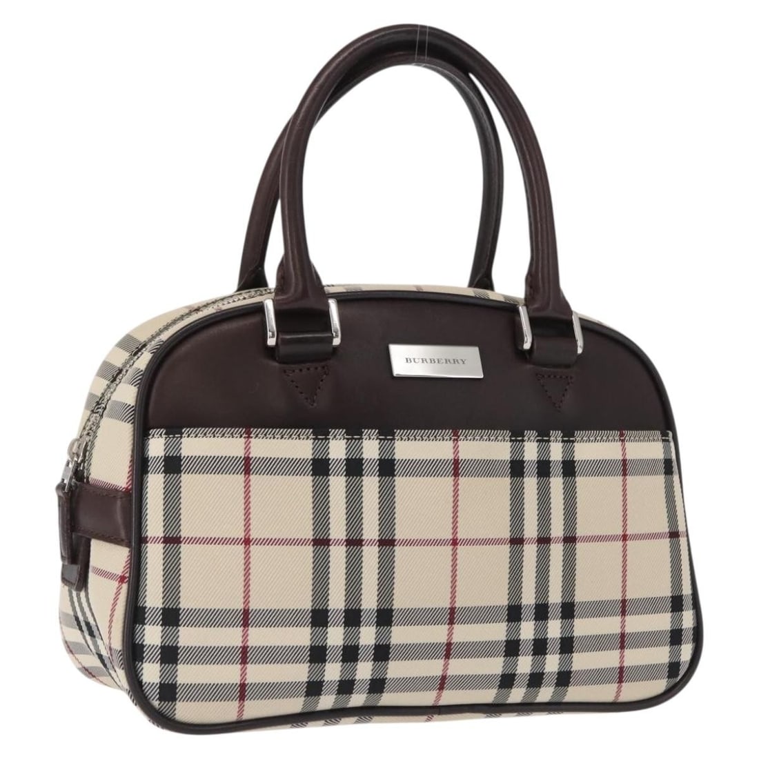 Burberry Nova Check Beige Nylon Handbag with Silver Tone Accents (1 of 18)