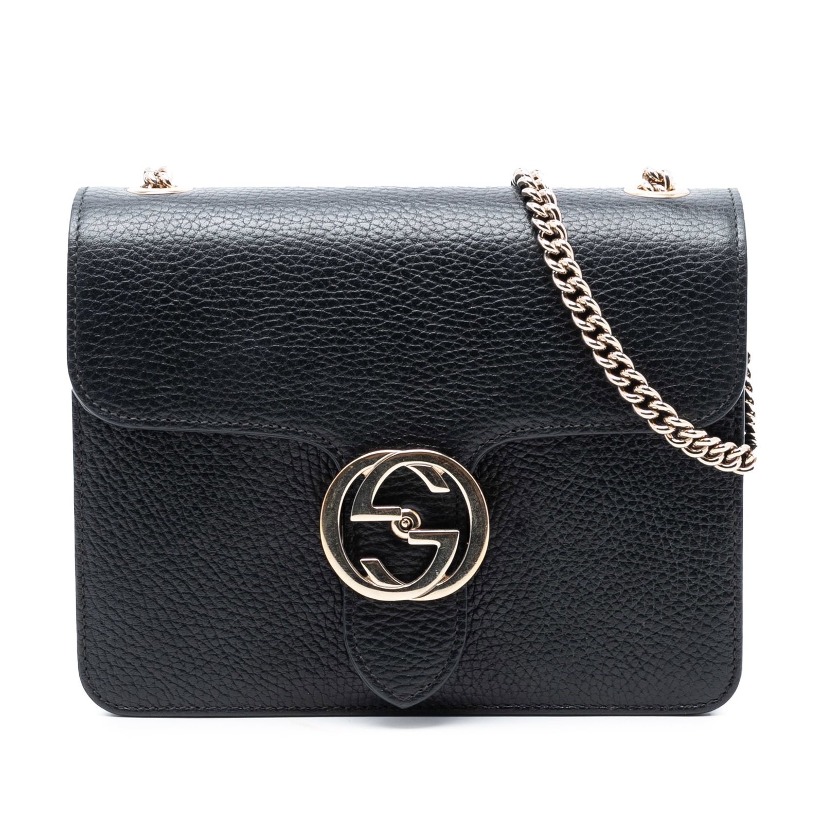 Gucci Interlocking G Small Leather Crossbody Bag with Chain Strap (1 of 7)