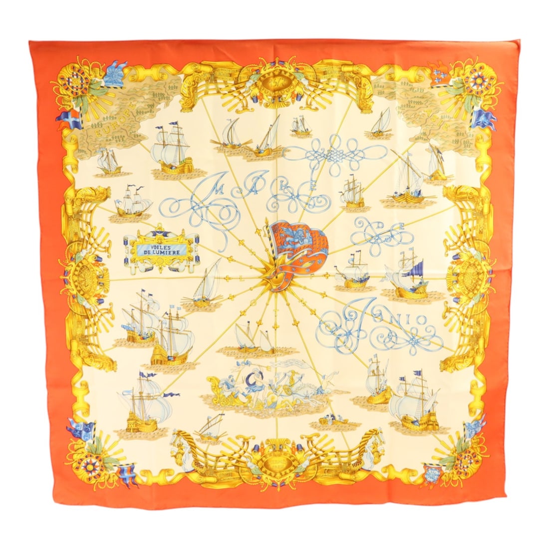 Voiles De Lumiere Silk Scarf by Hermes in Red and Multicolor (1 of 9)