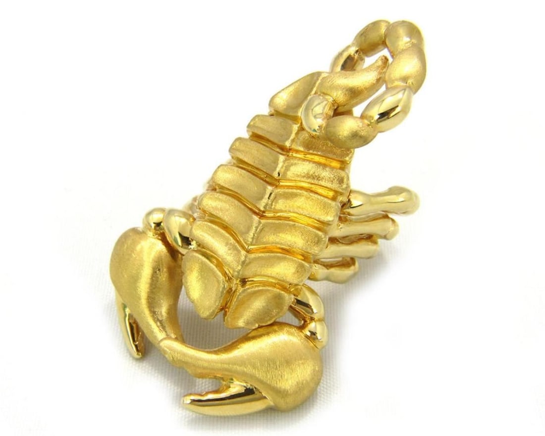 14k Yellow Gold Scorpion Statement Ring by Giordana Castellan Italy Size 7 (1 of 7)