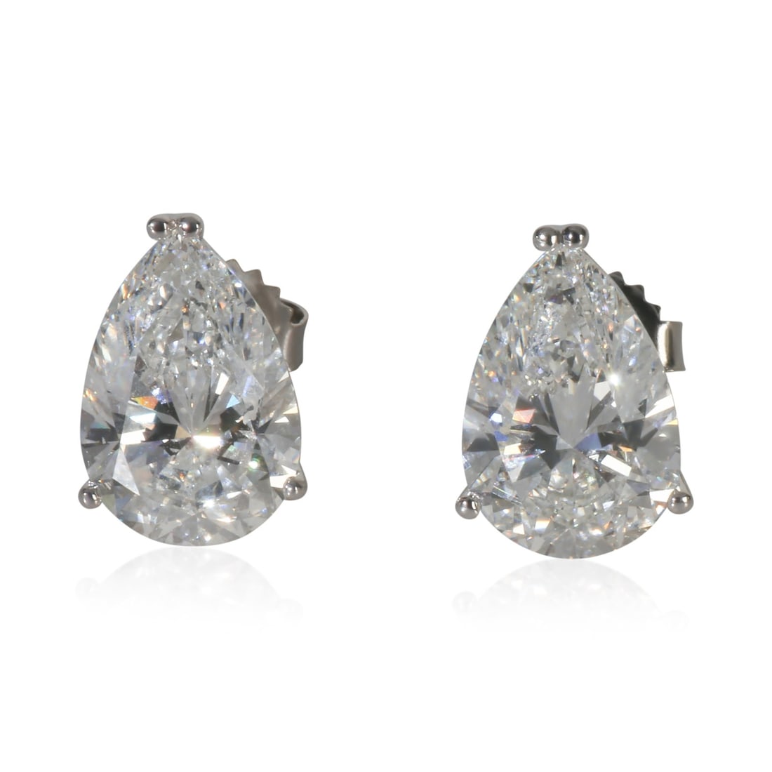 Pear Cut 6.08 Carat Lab Diamond Earrings in 14K White Gold (1 of 5)