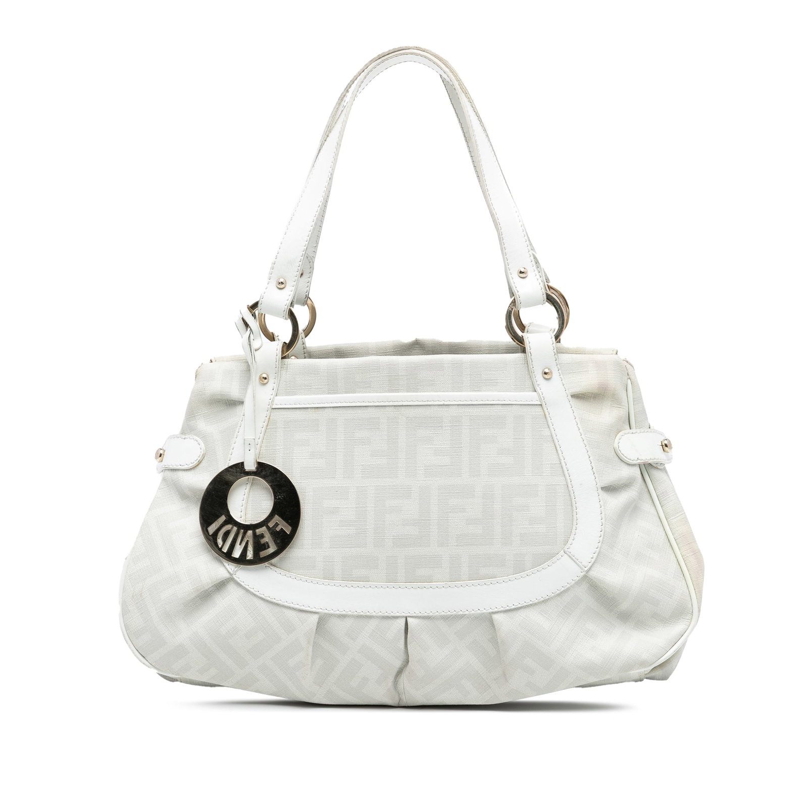 Fendi Chef Shopper Tote Medium Zucca Spalmati Coated Canvas Bag: Fendi Chef Shopper Tote Medium Zucca Spalmati Coated Canvas Bag This Fendi Medium Zucca Spalmati Chef Shopper Tote features a coated canvas body with leather trim, flat leather straps, a top zip closu