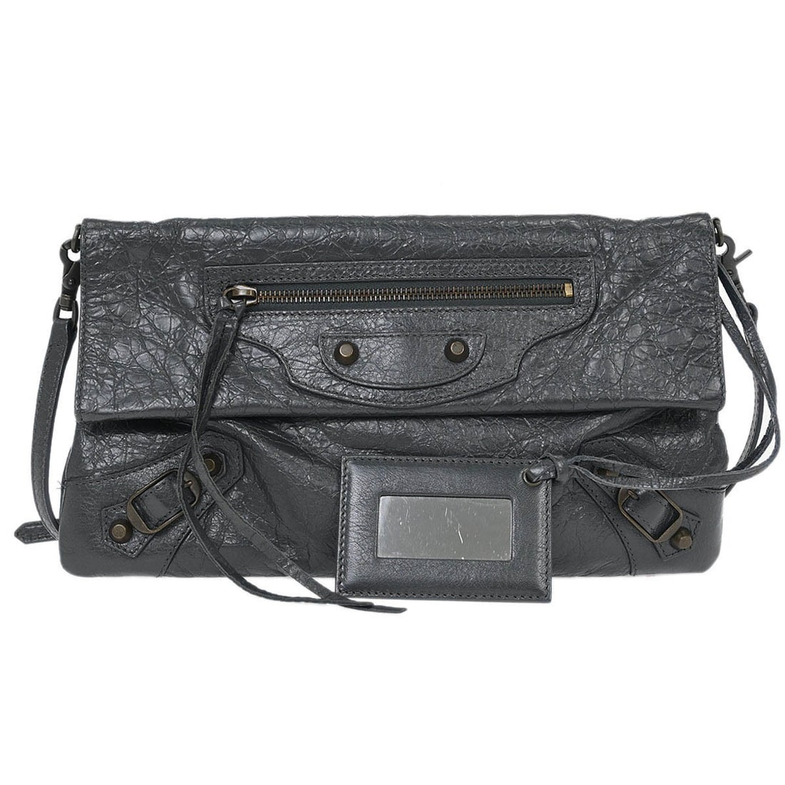 Balenciaga Gray Classic Envelope 2way Leather Clutch 319376.1110.E: Balenciaga Gray Classic Envelope 2way Leather Clutch 319376.1110.E This Balenciaga Gray Classic Envelope 2way Clutch is a stylish addition to your casual outings. Crafted from high-quality leather, it