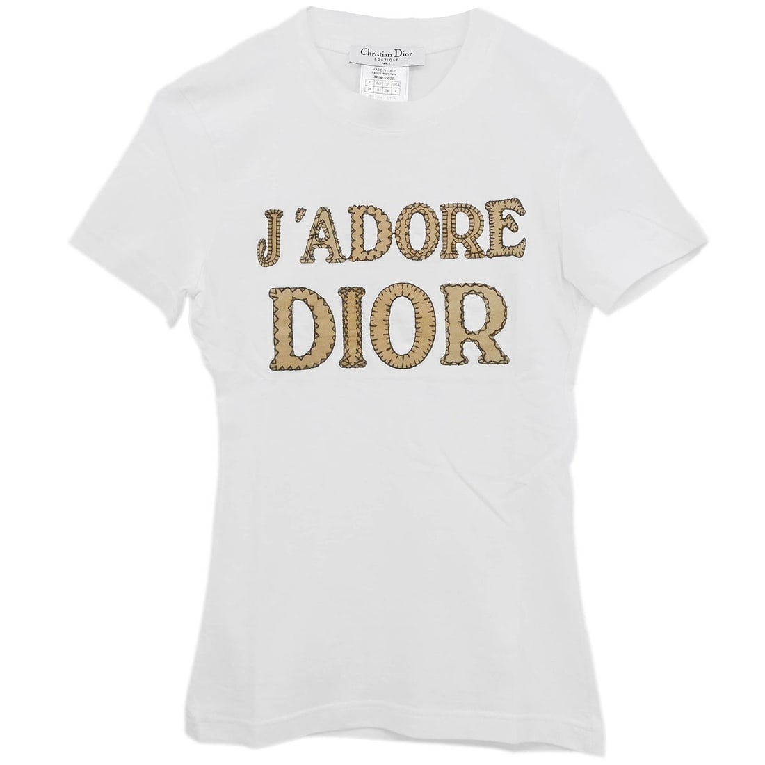 Christian Dior White Cotton T-shirt with Logo Size 36: Christian Dior White Cotton T-shirt with Logo Size 36 Elevate your casual wardrobe with this Christian Dior Short Sleeve T-shirt in classic white. Crafted from 100% cotton, this T-shirt features a com