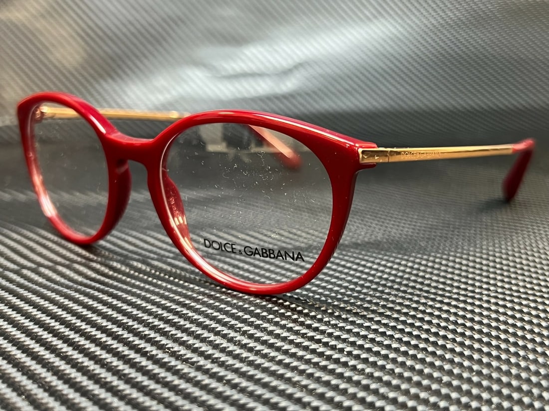 Dolce & Gabbana DG3242 3091 Bordeaux Round Women's Eyeglasses with Authenticity Certificate: Dolce & Gabbana DG3242 3091 Bordeaux Round Women's Eyeglasses with Authenticity Certificate Introducing the elegant Dolce & Gabbana DG3242 3091 Bordeaux Round Eyeglasses, designed for women. These eye
