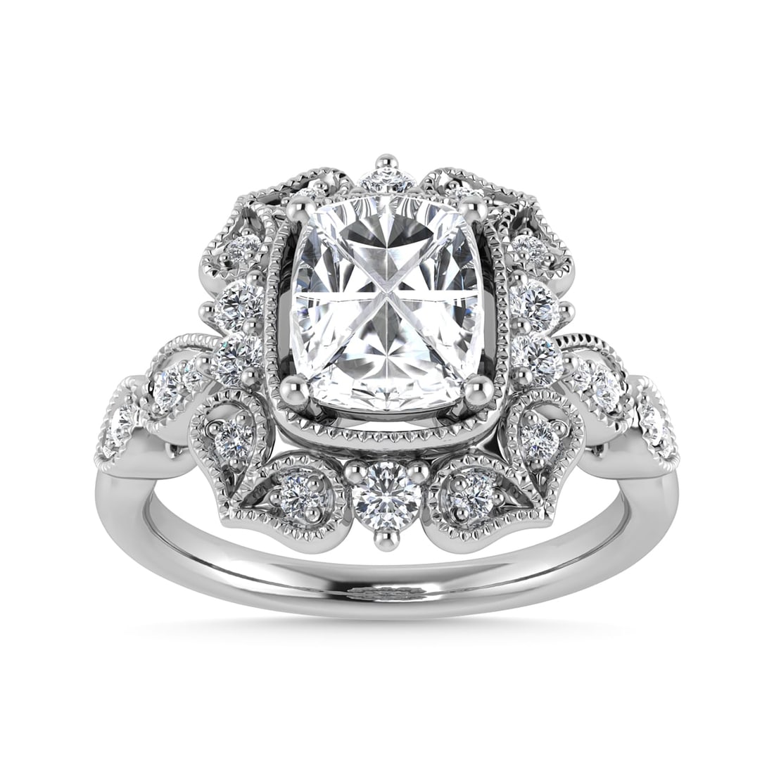 Diamond 5/8 Ct.Tw. Engagement Ring in 14K White Gold: Diamond 5/8 Ct.Tw. Engagement Ring in 14K White Gold 14k White Gold Stone Color: G-h Stone Clarity: Si2 / I1 Each ring is presented in standard size 6.5. Complimentary resizing is available between si