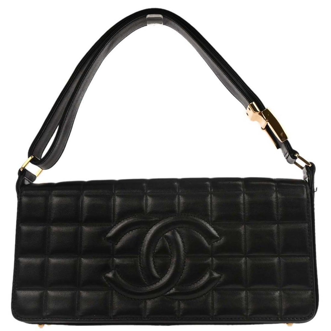 Chanel Choco Bar Medium Black Lambskin Shoulder Bag (1 of 11)