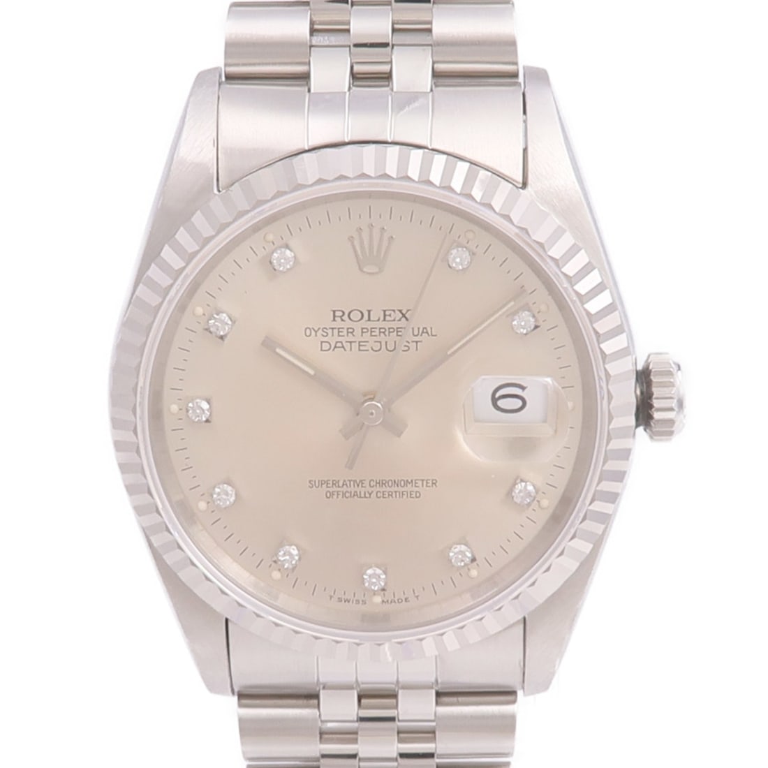 Datejust Automatic Men's Wristwatch in 18K White Gold and Steel Silver Dial (1 of 13)