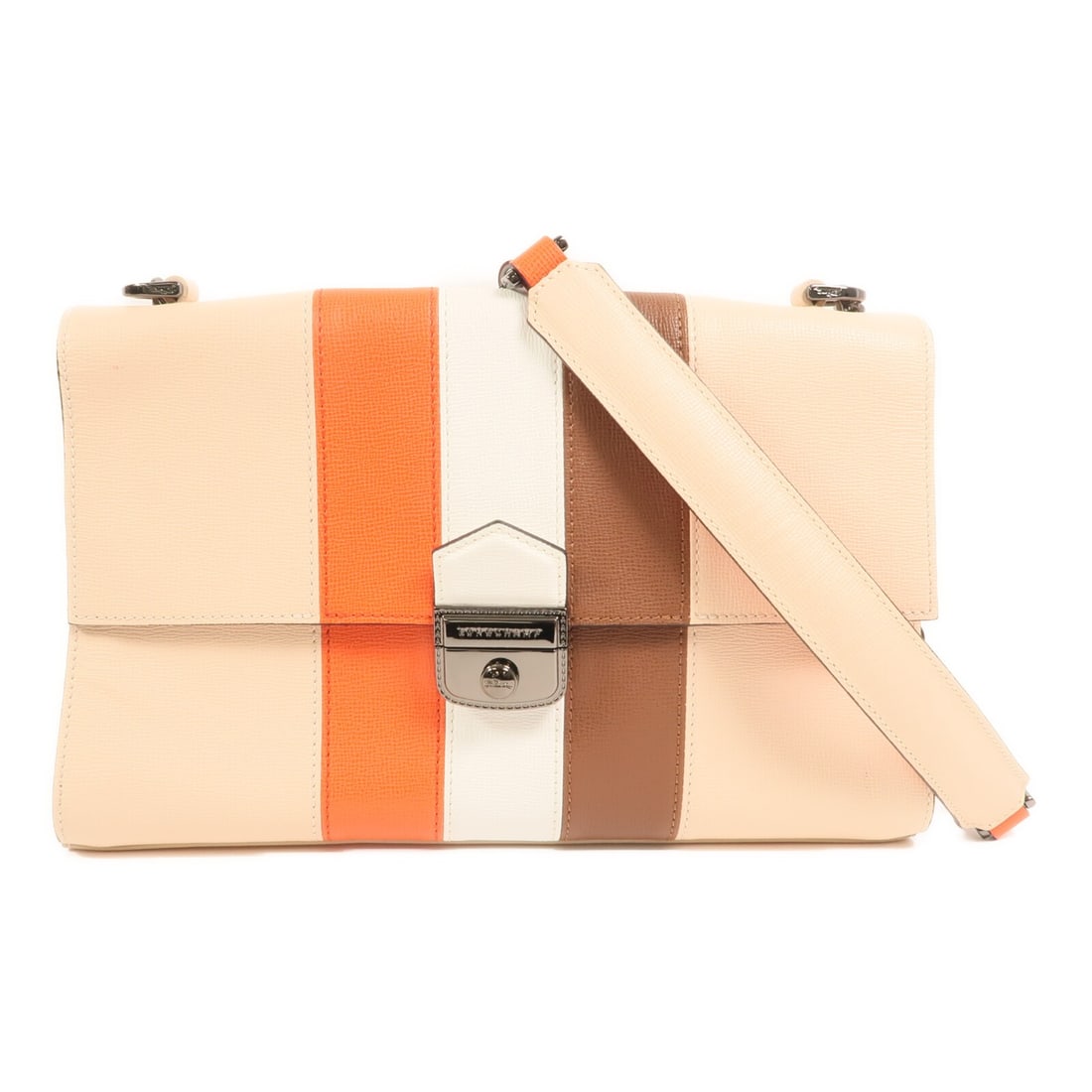 Longchamp Pink Calfskin Chain Strap Shoulder Bag Silver Hardware: Longchamp Pink Calfskin Chain Strap Shoulder Bag Silver Hardware This Longchamp shoulder bag features a pink calfskin leather exterior and is designed with a chain strap and silver-tone hardware. Craf