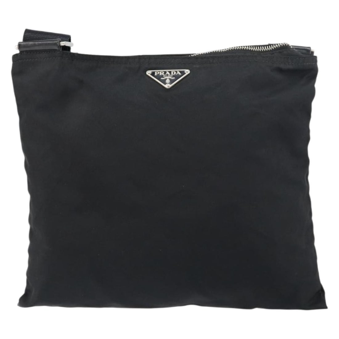 Black Nylon Prada Unisex Messenger Bag with Zip Top Closure (1 of 18)
