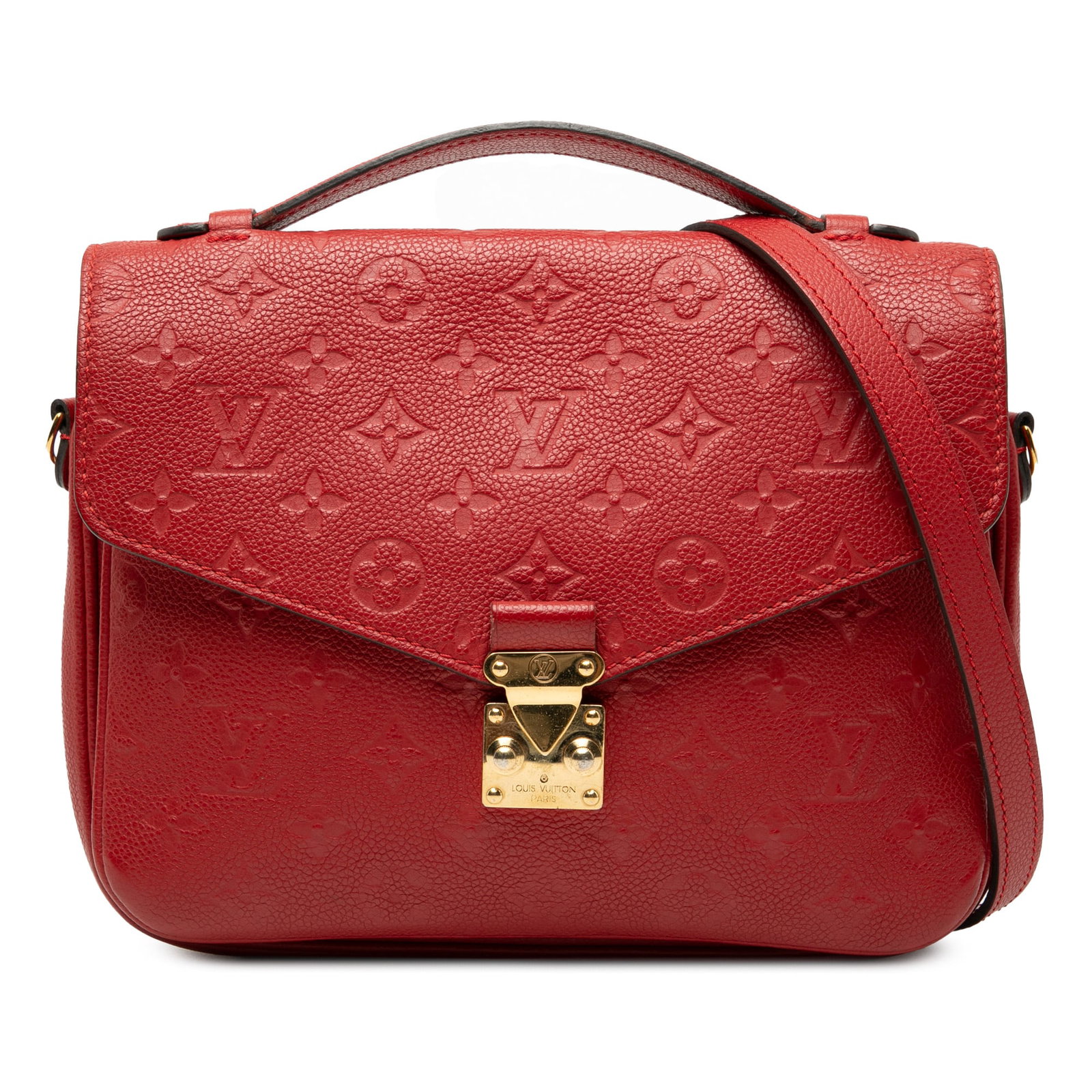 Louis Vuitton Pochette Metis Monogram Empreinte Leather Red Shoulder Bag (1 of 8)