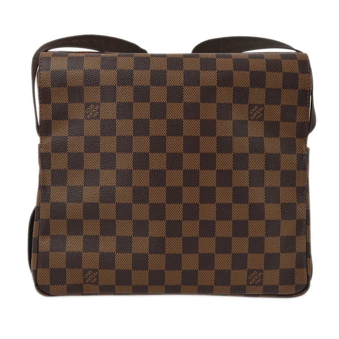 Damier Canvas Naviglio Shoulder Bag by Louis Vuitton Brown Check Medium: Damier Canvas Naviglio Shoulder Bag by Louis Vuitton Brown Check Medium This Louis Vuitton Damier Naviglio shoulder bag features the iconic check pattern in brown Damier canvas leather. It is designed