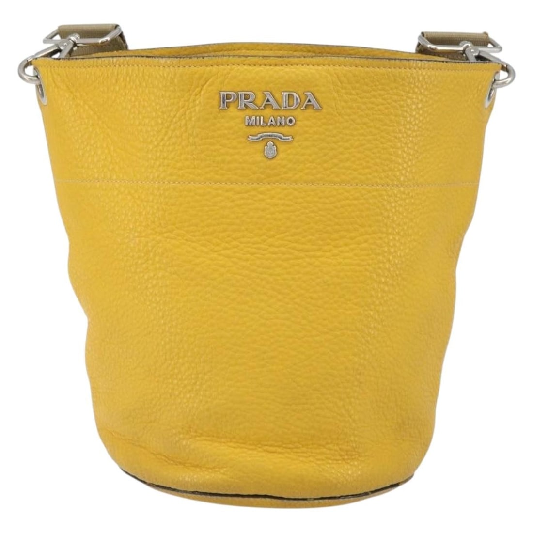 Prada Yellow Leather Bucket Messenger Bag 17cm x 22cm x 17cm (1 of 18)