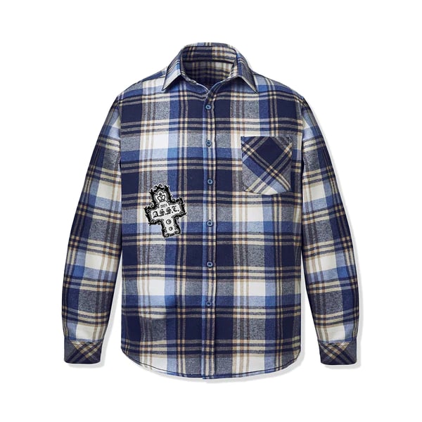 Crown Pattern Blue Flannel Shirt by Anti Social Social Club (1 of 2)