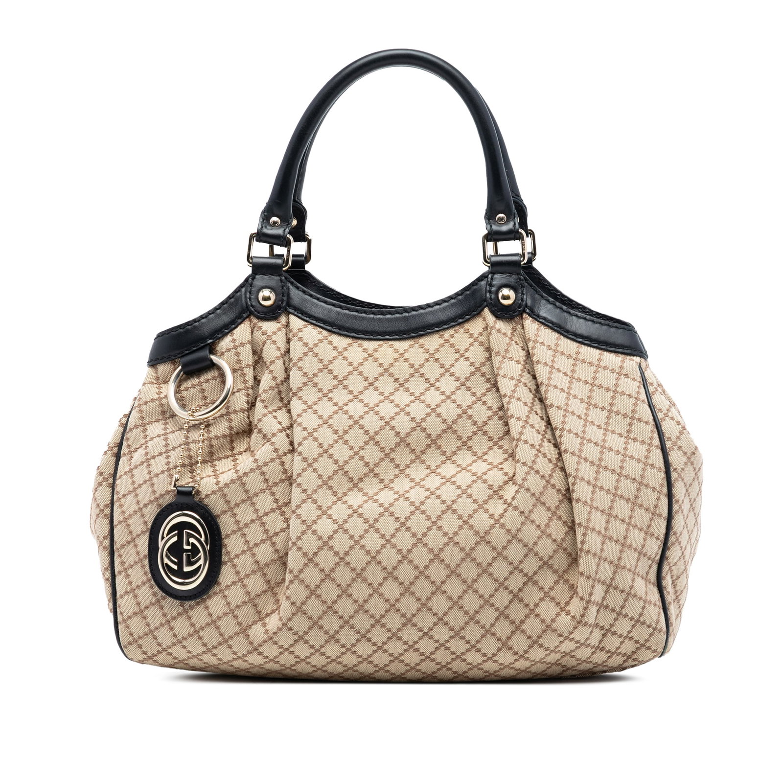 Gucci Sukey Beige Canvas Tote with Leather Trim and Magnetic Closure (1 of 7)