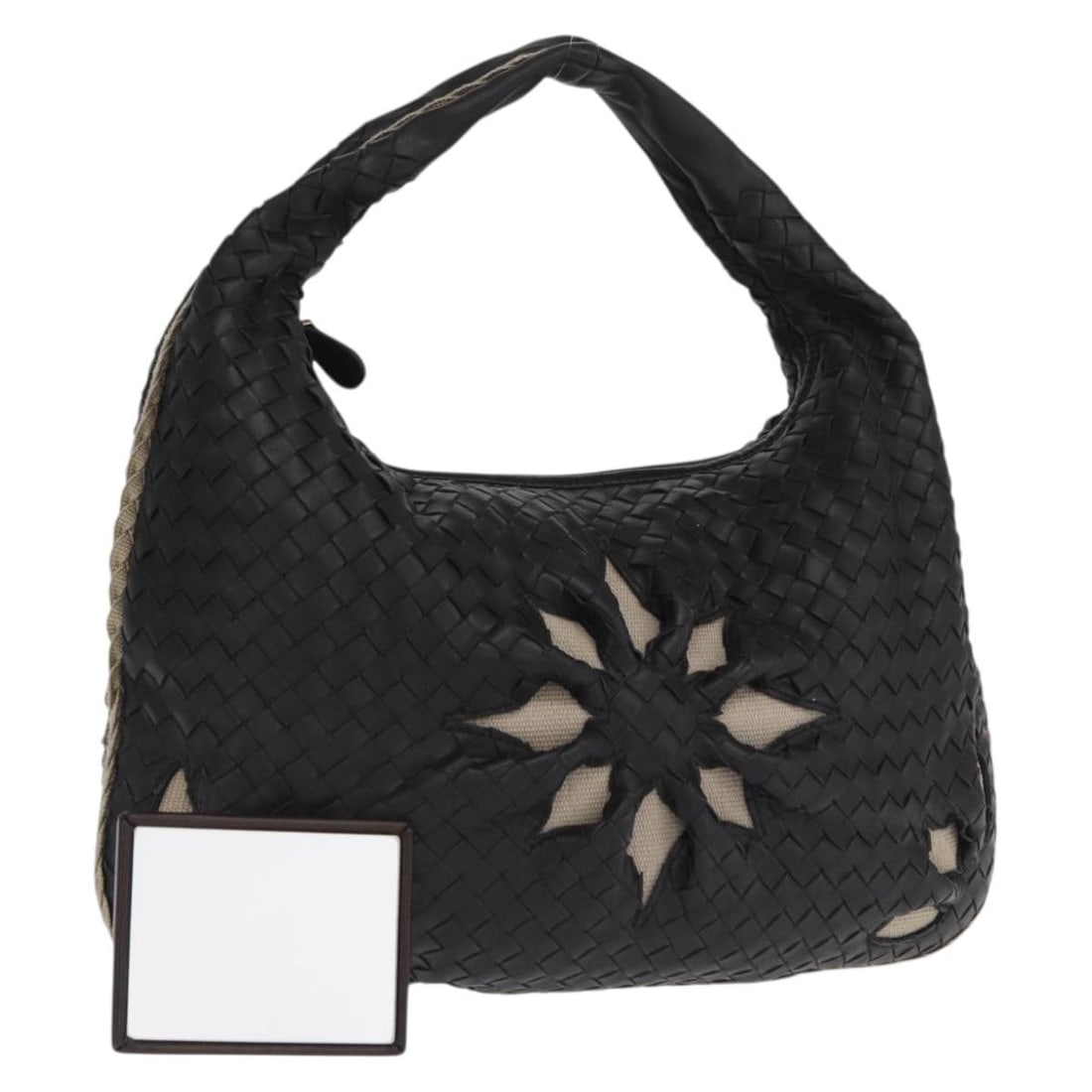 Bottega Veneta Intrecciato Black Leather Hobo Shoulder Bag with Dust Bag and Mirror (1 of 18)