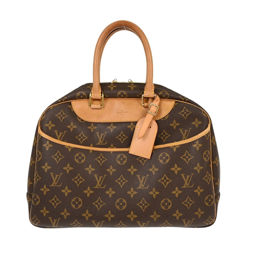 Louis Vuitton Monogram Canvas Deauville Tote Brown 35cm: Louis Vuitton Monogram Canvas Deauville Tote Brown 35cm Louis Vuitton Deauville handbag crafted in signature monogram canvas, designed for women. This brown handbag features leather accents with visib