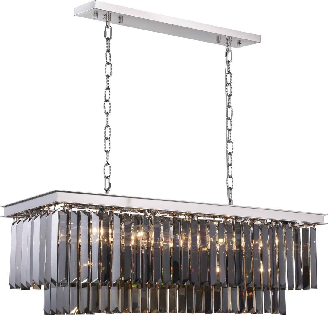Elegant Lighting Sydney Pendant Light Polished Nickel Royal-Cut Crystal 8 Bulbs (1 of 1)
