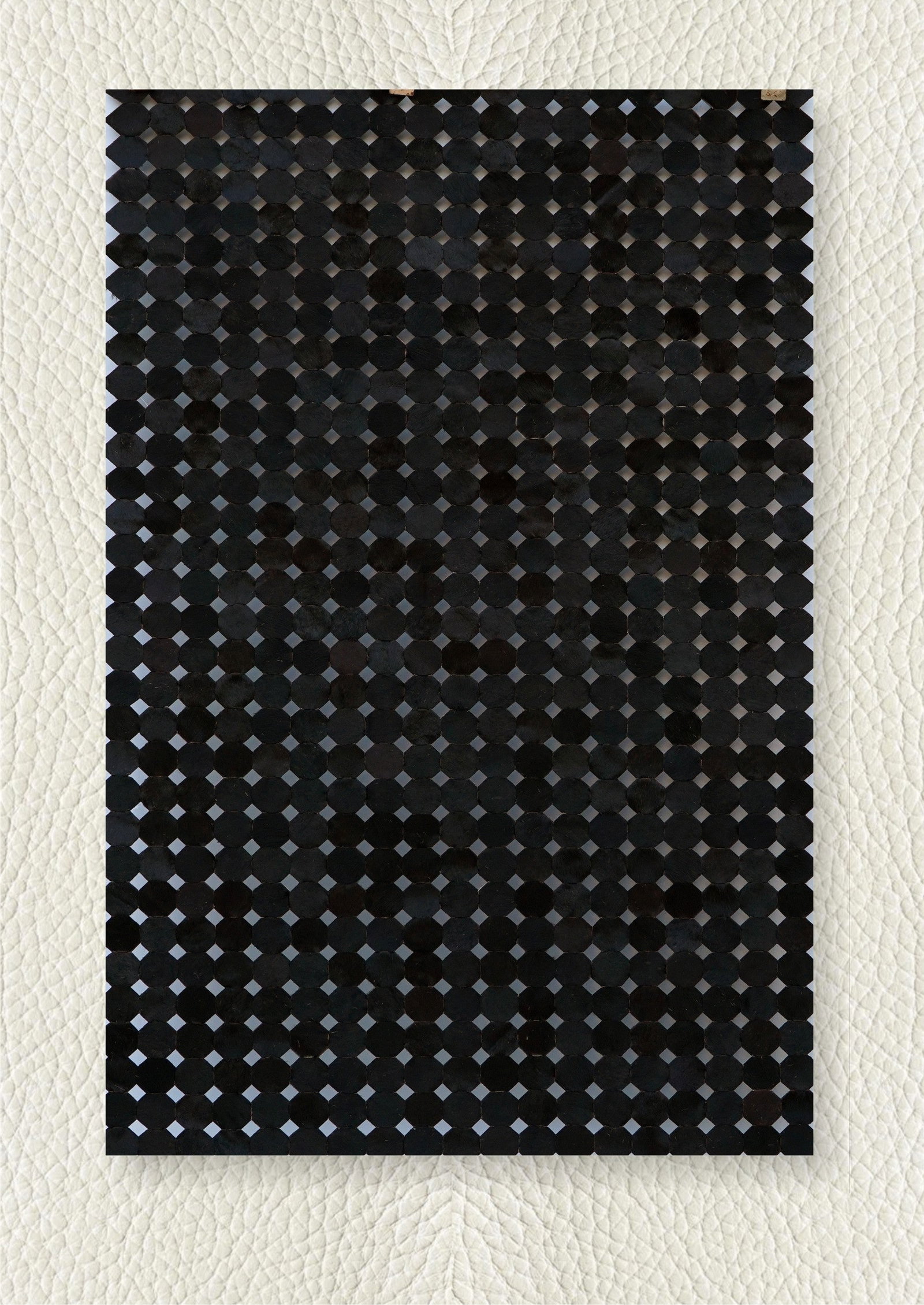 Noir Polka Dot Mosaic Patchwork Cowhide Leather Rug 3FT x 5FT (1 of 1)