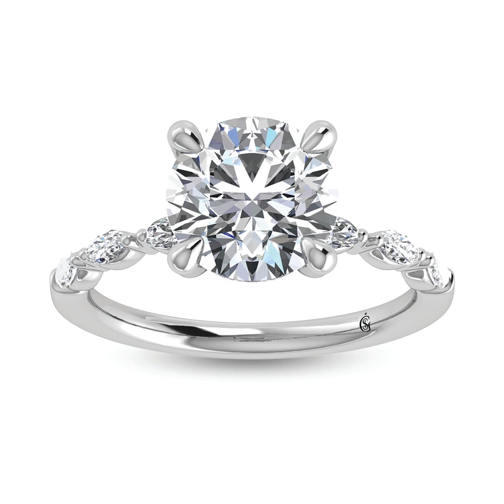 14K White Gold Lab Grown Diamond 2 1/4 Ct.Tw. Engagement Ring (IGI Certified Center 2ct): 14K White Gold Lab Grown Diamond 2 1/4 Ct.Tw. Engagement Ring (IGI Certified Center 2ct) 14K White Gold Lab Grown Diamond 2 1/4 Ct.Tw. Engagement Ring (Center Round) 14k White Gold Stone Color: D-f St