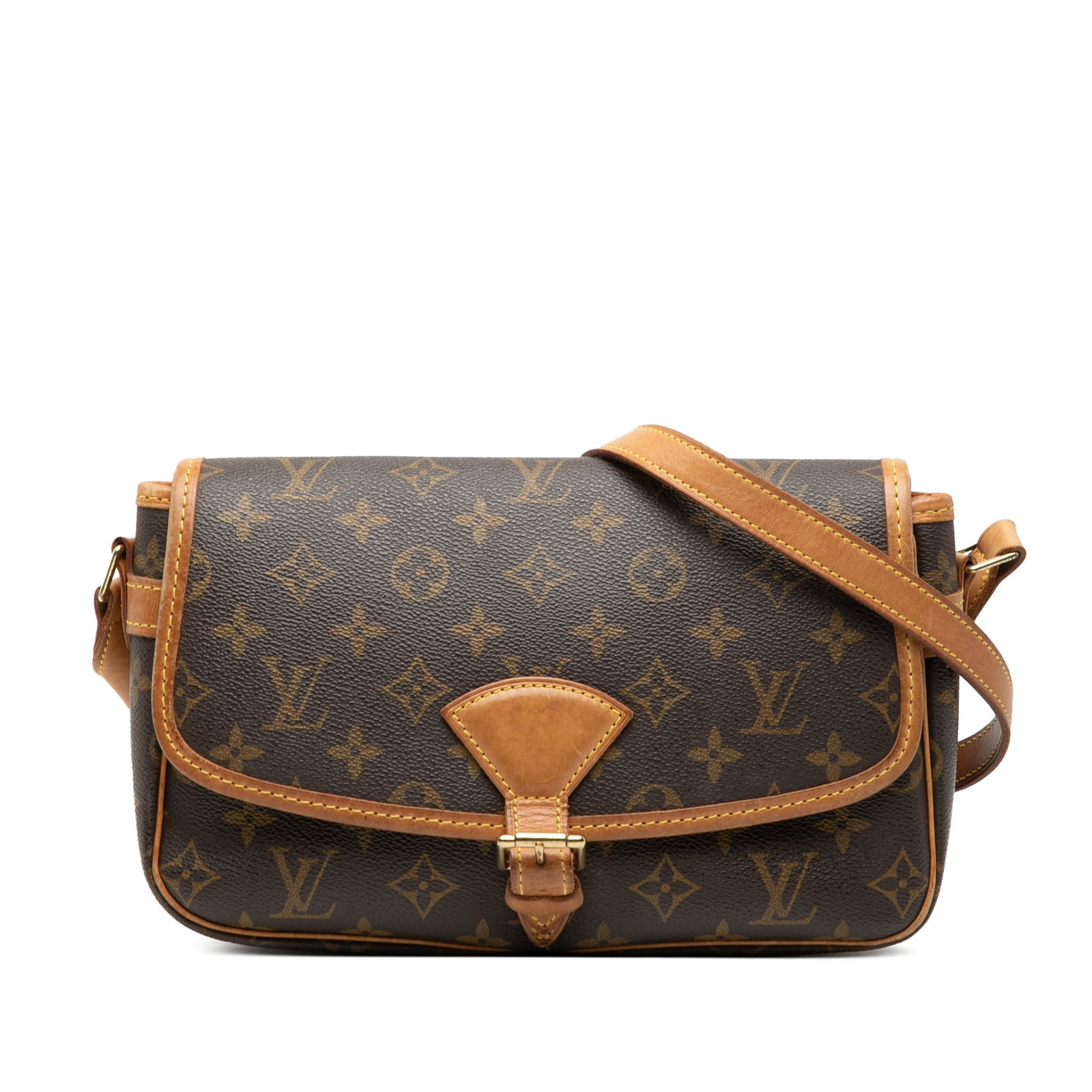 Louis Vuitton Sologne Monogram Canvas Shoulder Bag Brown: Louis Vuitton Sologne Monogram Canvas Shoulder Bag Brown This Louis Vuitton Monogram Sologne bag features the signature Monogram canvas with an adjustable flat vachetta leather strap and shoulder pad.