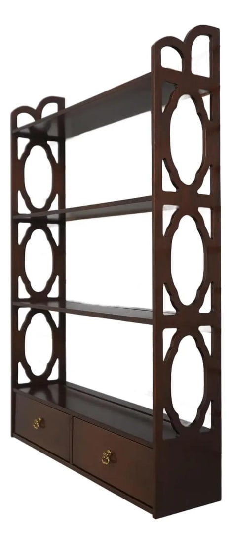 Chippendale Style Mahogany 2 Drawer Hanging Shelf with Fretwork (1 of 10)