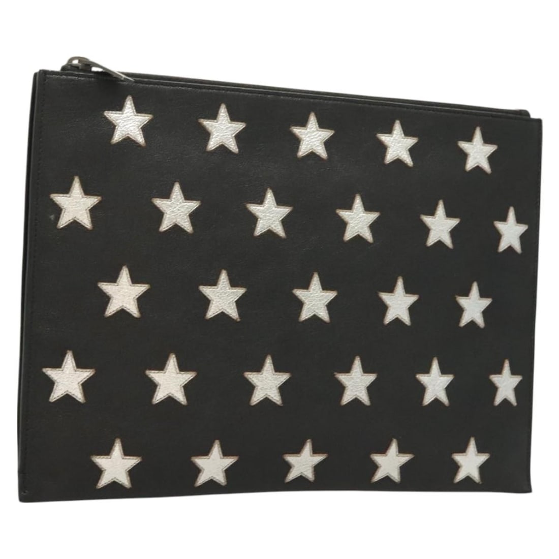 Saint Laurent Leather Zip Pouch Black Stars Design (1 of 18)