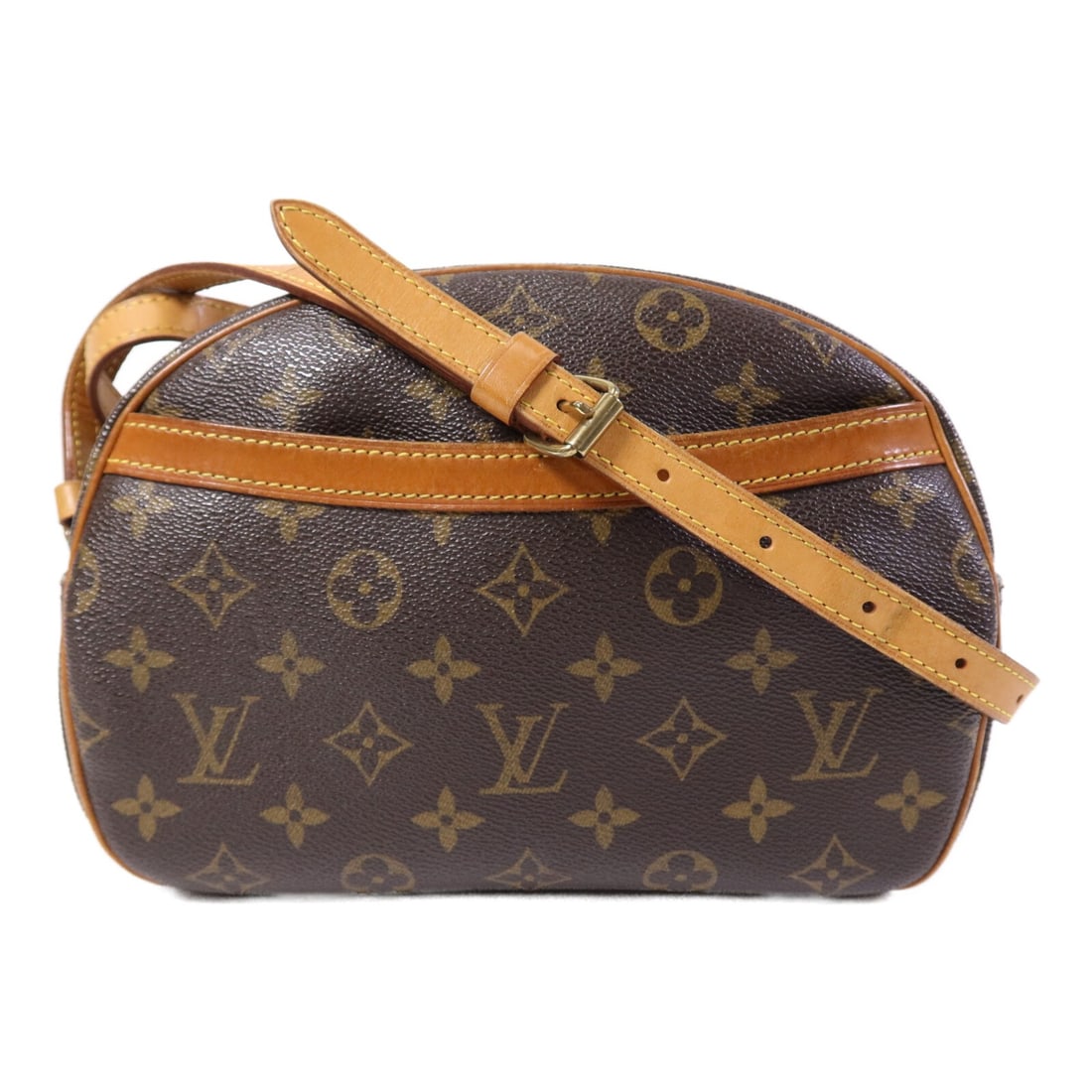 Louis Vuitton Blois Monogram Shoulder Bag with Gold Hardware Brown M51221: Louis Vuitton Blois Monogram Shoulder Bag with Gold Hardware Brown M51221 This Louis Vuitton Blois shoulder crossbody bag features the signature monogram pattern on brown PVC coated canvas. Designed f