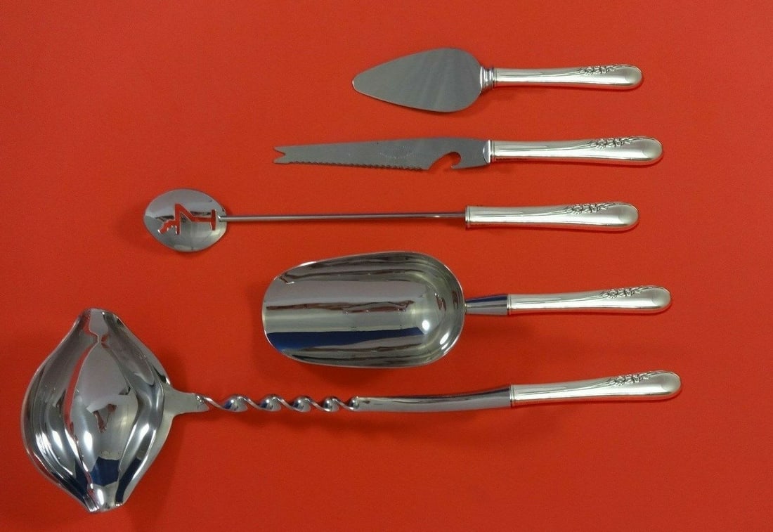 International Blossom Time 5pc Sterling Silver Cocktail Bar Set (1 of 1)