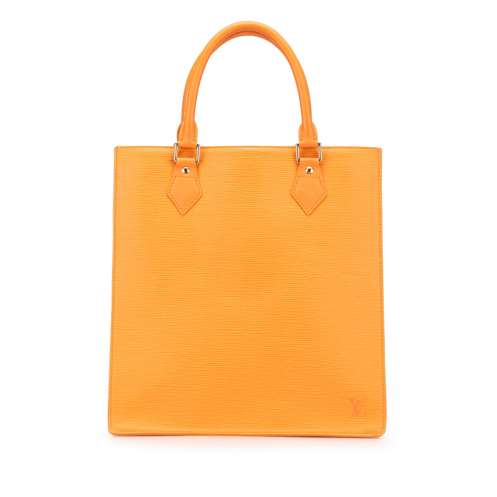 Louis Vuitton Epi Sac Plat PM Orange Leather Handbag: Louis Vuitton Epi Sac Plat PM Orange Leather Handbag This Louis Vuitton Epi Sac Plat PM is a stylish and functional handbag crafted from high-quality epi leather. It features rolled leather handles an