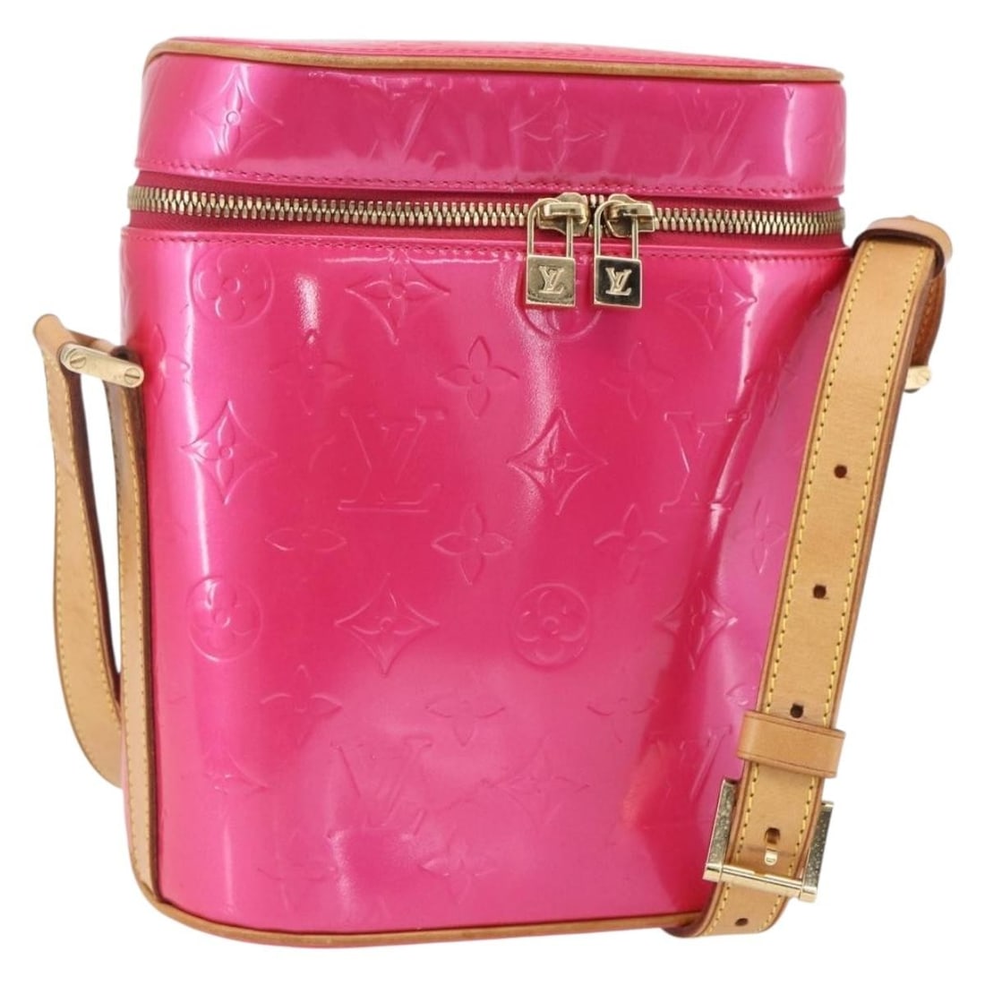 LOUIS VUITTON Vernis Sullivan Fuchsia Pink Shoulder Bag M91259 Auth: LOUIS VUITTON Vernis Sullivan Fuchsia Pink Shoulder Bag M91259 Auth Introducing the LOUIS VUITTON Vernis Sullivan Vertical Bag in a vibrant fuchsia pink. This stylish shoulder bag is crafted from luxu