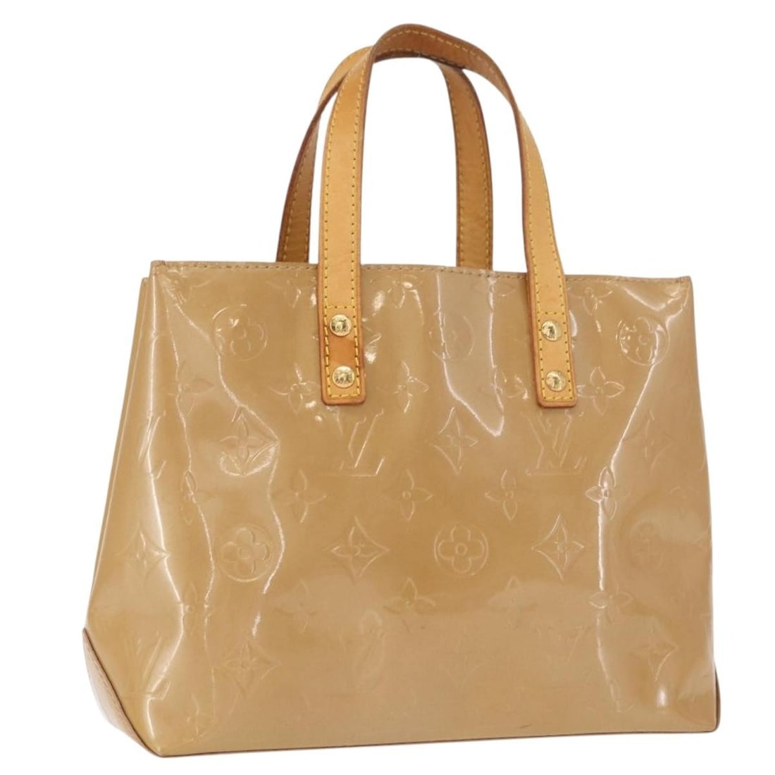 Patent Leather Louis Vuitton Reade Brown Handbag 23cm by 18cm by 9.5cm: Patent Leather Louis Vuitton Reade Brown Handbag 23cm by 18cm by 9.5cm The Louis Vuitton Reade Handbag in Monogram Vernis patent leather features a brown color and a compact design suitable for female