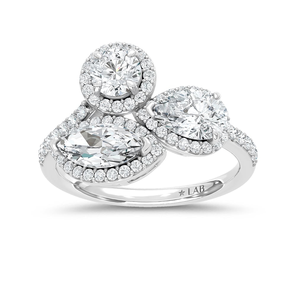 14K White Gold Lab Grown Diamond 2 3/8 Ct.Tw. Fashion Ring: 14K White Gold Lab Grown Diamond 2 3/8 Ct.Tw. Fashion Ring Crafted in sleek 14K White Gold, this fashion ring features lab grown diamonds totaling 2 3/8 Ct.Tw., delivering bold sparkle with modern ele