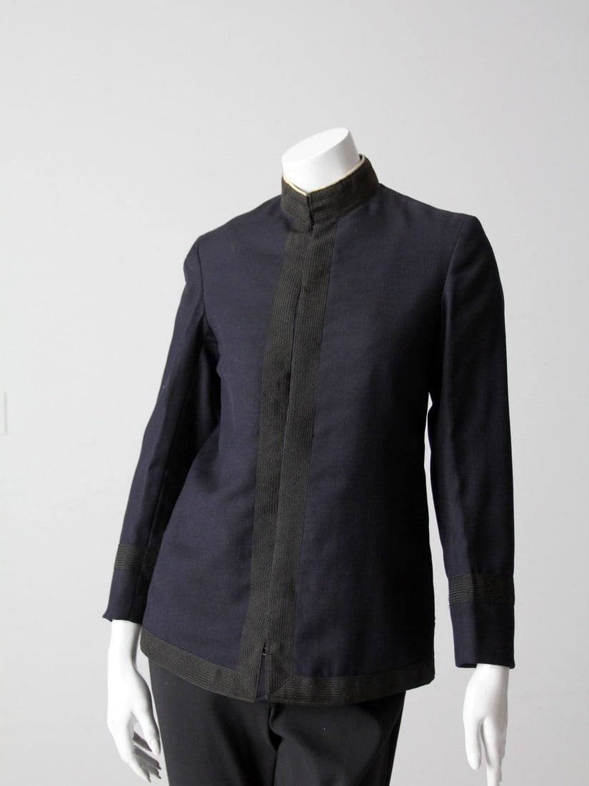 Antique George Evans & Co Wool Uniform Jacket Navy Black Trim (1 of 10)