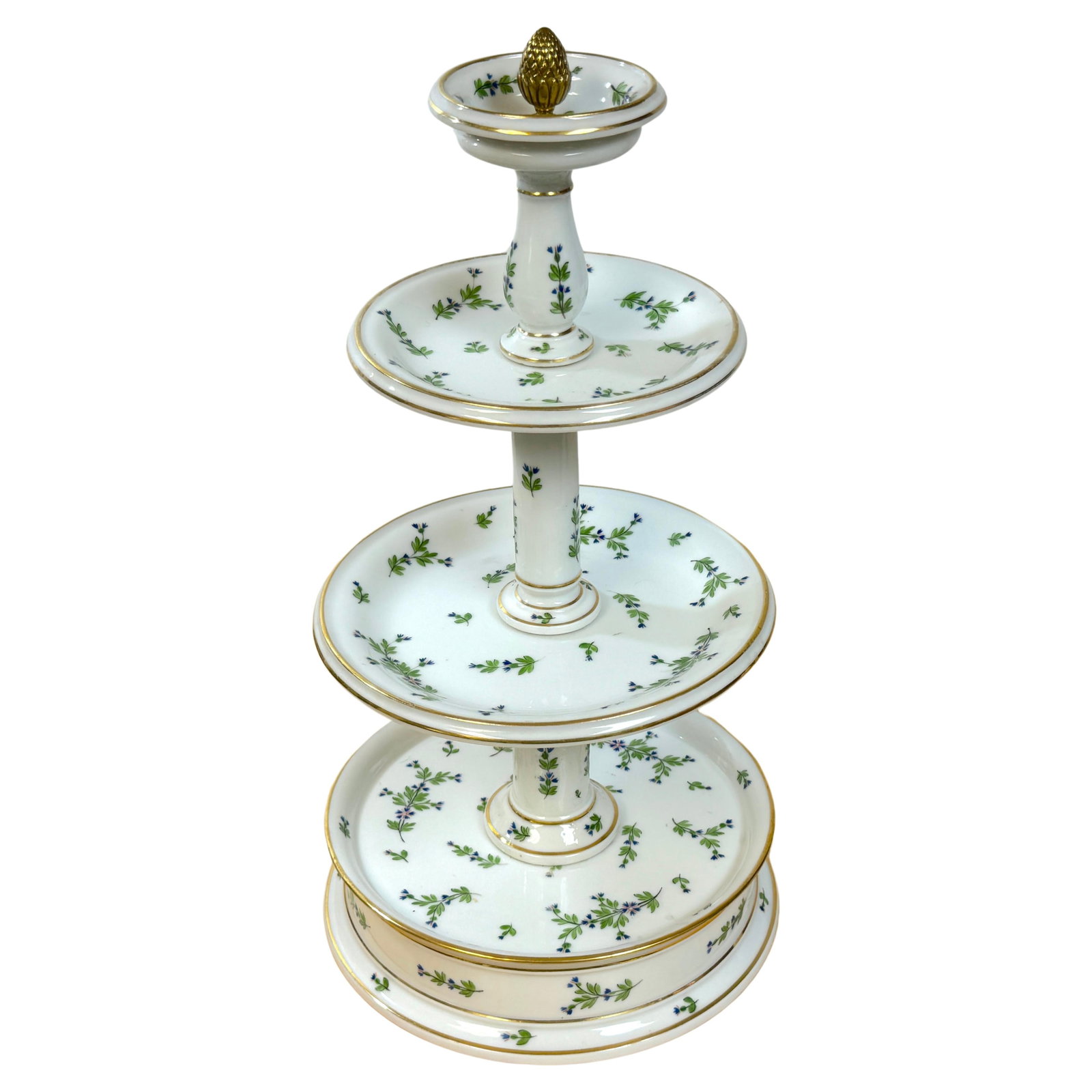 Old Paris Porcelain Gilt Bronze 'Forget Me Not' 1870s Four Tier Compote (1 of 14)