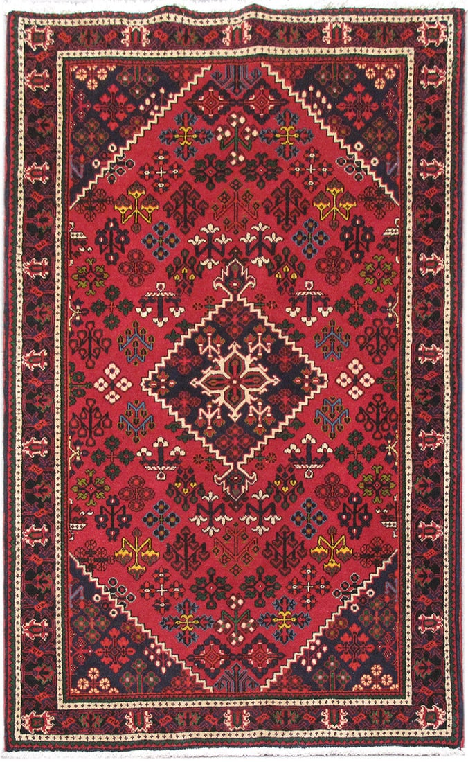Hand-Knotted 4.3 x 6.11 Red Persian Hamadan Area Rug (1 of 6)