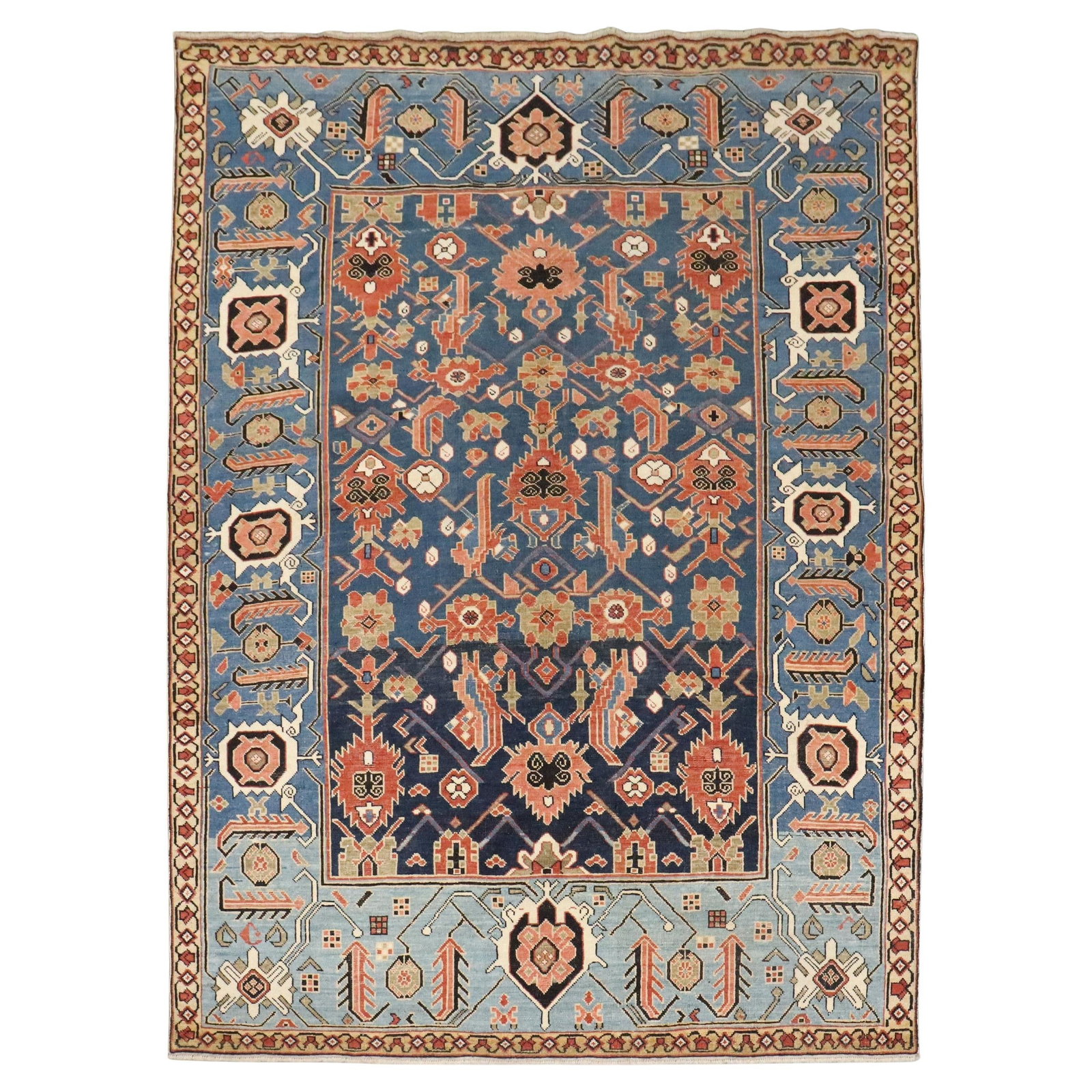 Late 19th Century Bakshaish Wool Rug From Caucasus 45 x 60 Inches (1 of 9)