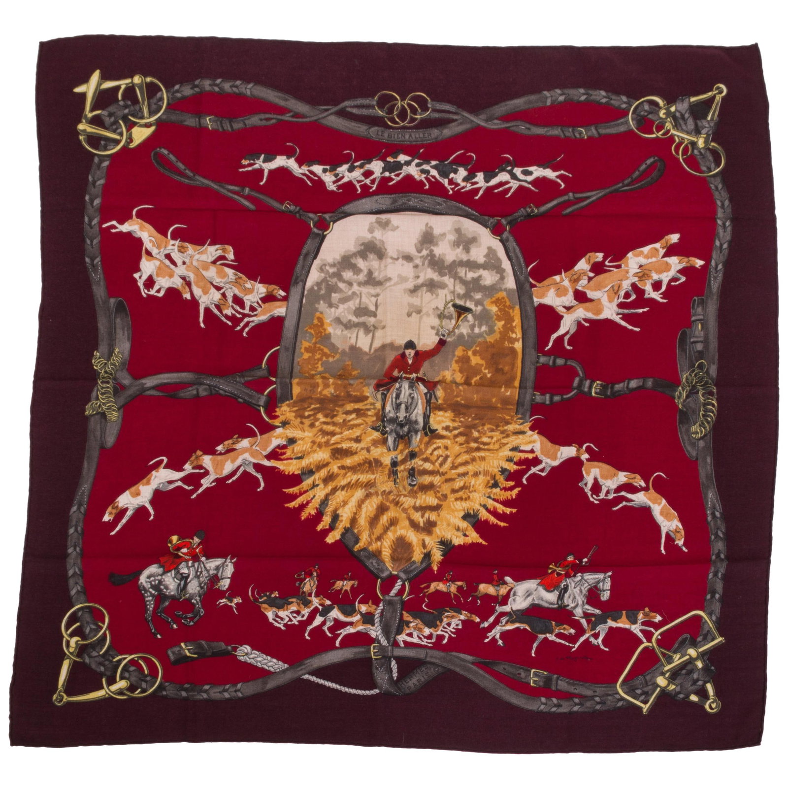 Hermes Le Bien Aller 35 Inch Cashmere Silk Scarf (1 of 4)