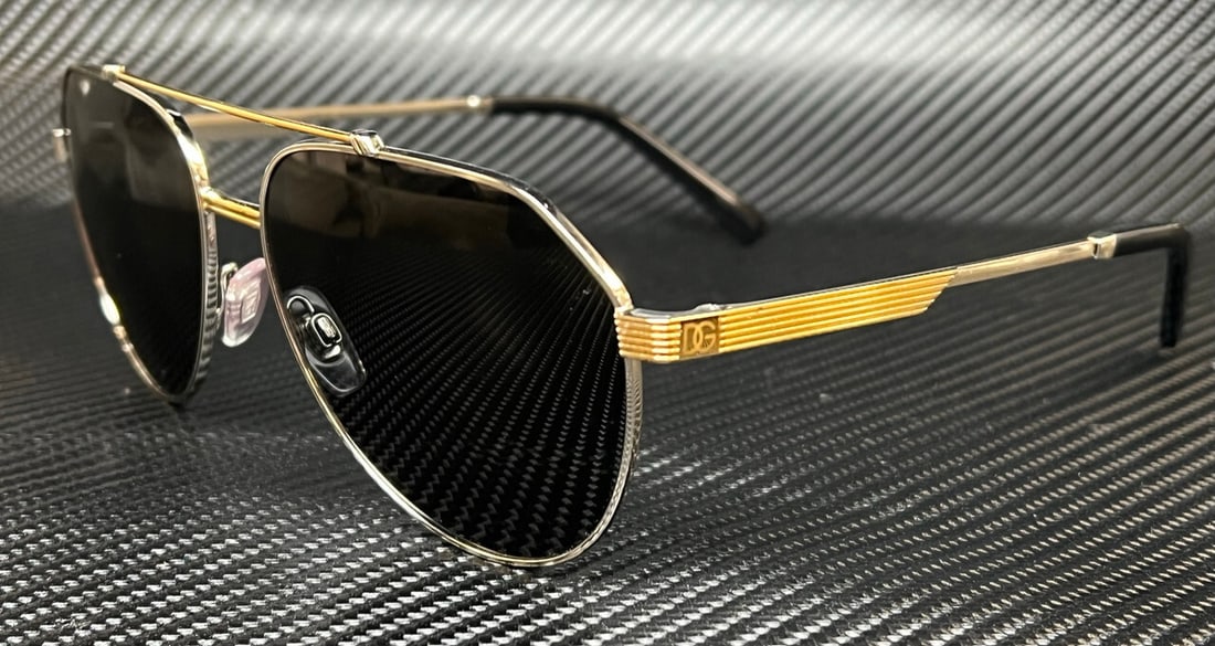 DOLCE & GABBANA DG2288 Silver Gold Women's Sunglasses with Dark Grey Lenses (1 of 5)