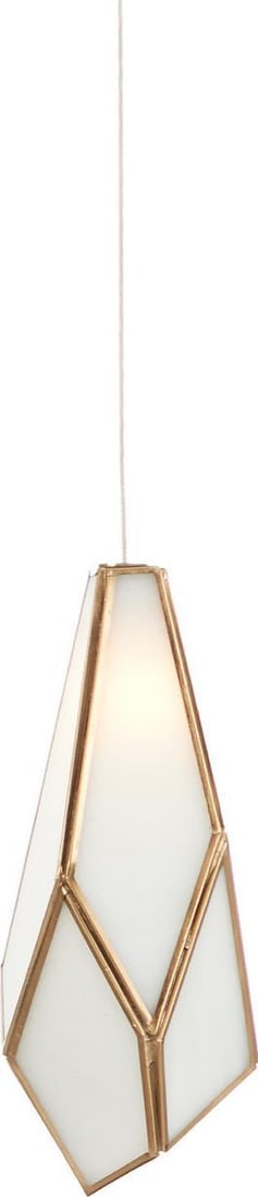 Currey Glace White Art Glass Pendant Brass 1-Light (1 of 3)
